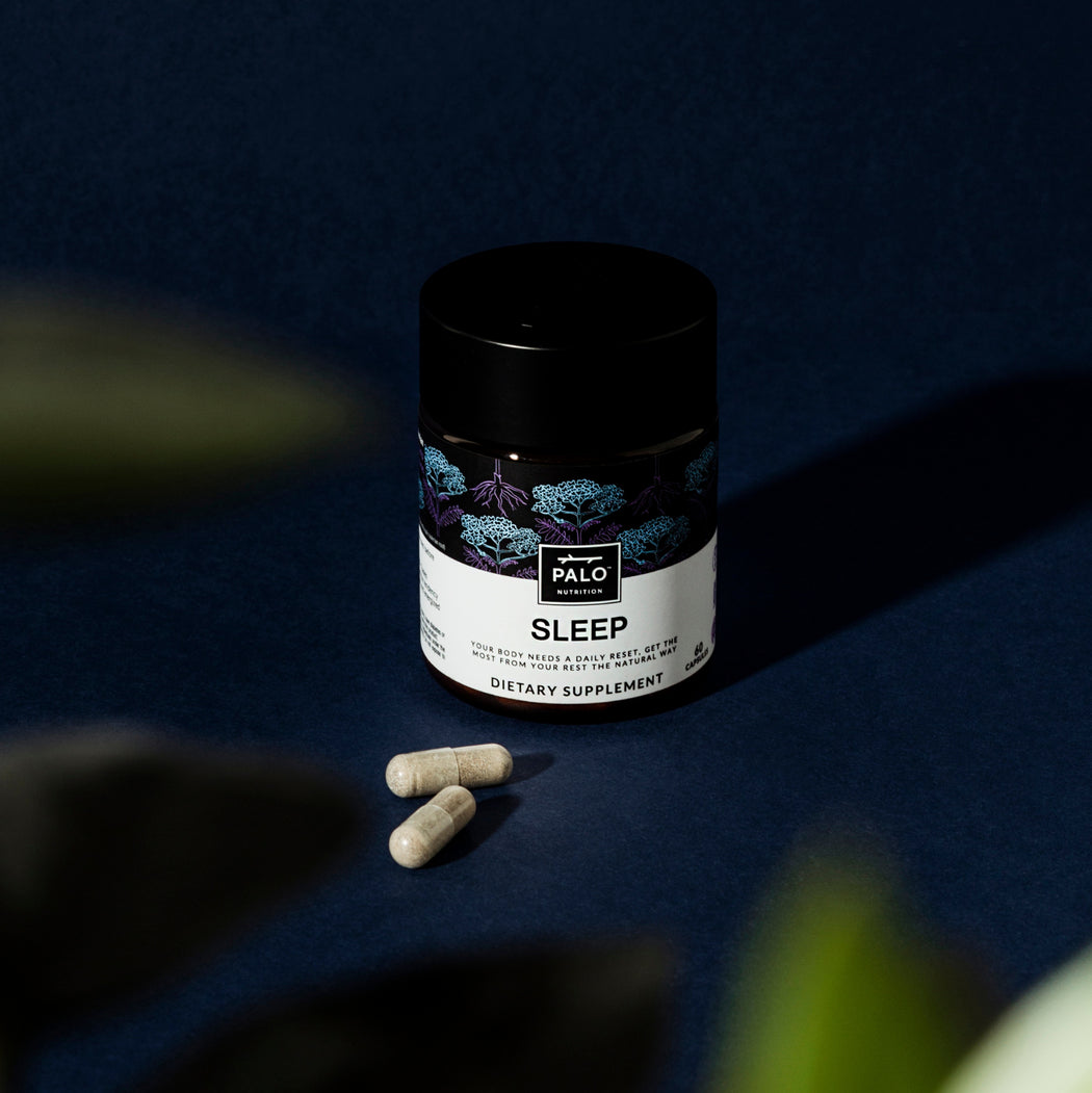 HERBAL BLEND FOR A SLEEPY BEDTIME - PALO SLEEP combines vitamins and minerals with nature's most time-honored herbs known for their calming and soothing properties, this class of herbs is called nervines: Valerian Root, Chamomile, Hops, Lemon Balm, Magnolia and more.